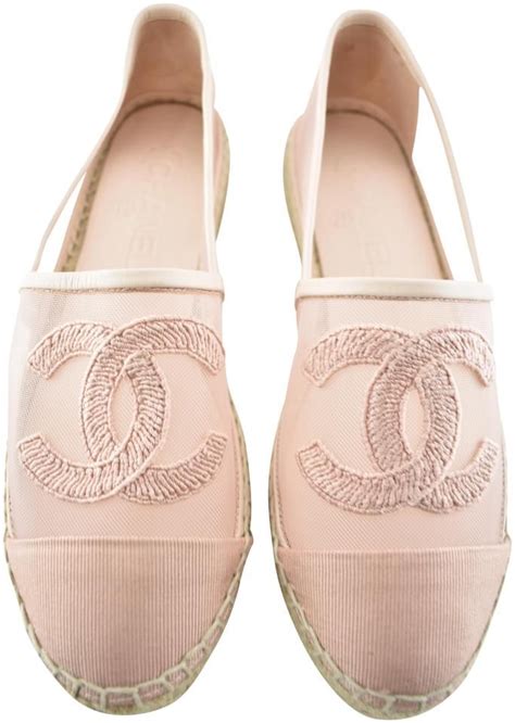 chanel pink mesh espadrilles|Chanel espadrilles.